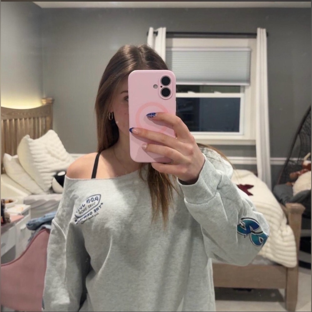 Ron Jon Gray Sweatshirt with Blue Accents